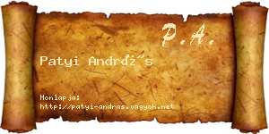 Patyi András névjegykártya